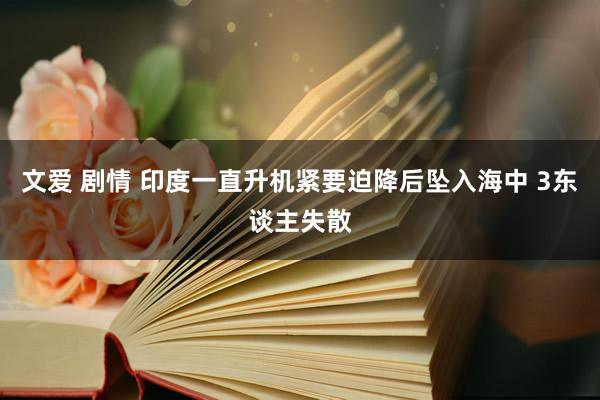 文爱 剧情 印度一直升机紧要迫降后坠入海中 3东谈主失散