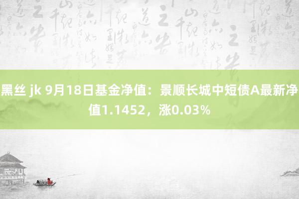 黑丝 jk 9月18日基金净值：景顺长城中短债A最新净值1.