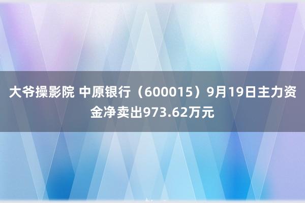 大爷操影院 中原银行（600015）9月19日主力资金净卖出973.62万元