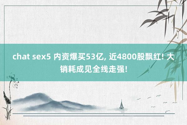 chat sex5 内资爆买53亿， 近4800股飘红! 大销耗成见全线走强!