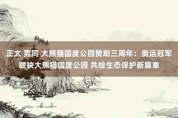 正太 男同 大熊猫国度公园赞助三周年：奥运冠军联袂大熊猫国度公园 共绘生态保护新篇章