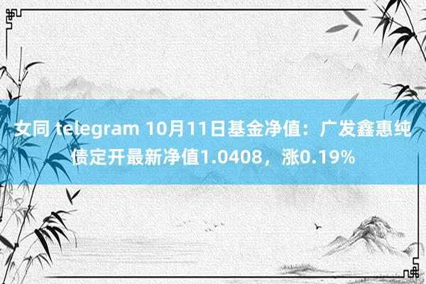 女同 telegram 10月11日基金净值：广发鑫惠纯债定开最新净值1.0408，涨0.19%