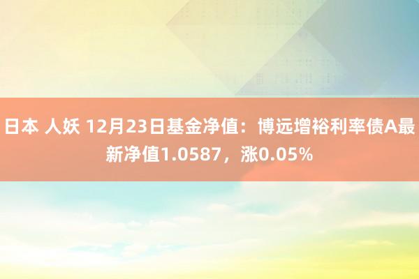 日本 人妖 12月23日基金净值：博远增裕利率债A最新净值1.0587，涨0.05%