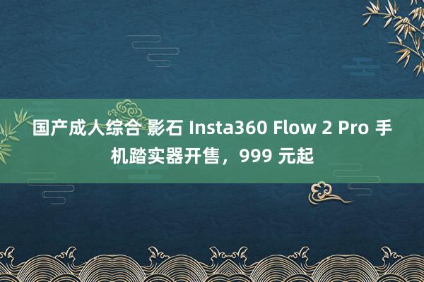 国产成人综合 影石 Insta360 Flow 2 Pro 手机踏实器开售，999 元起